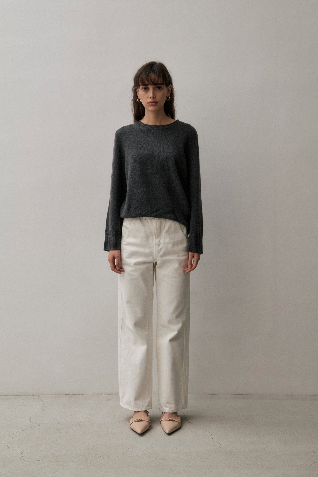 The Curated The New Classic Crew Sweater Charcoal