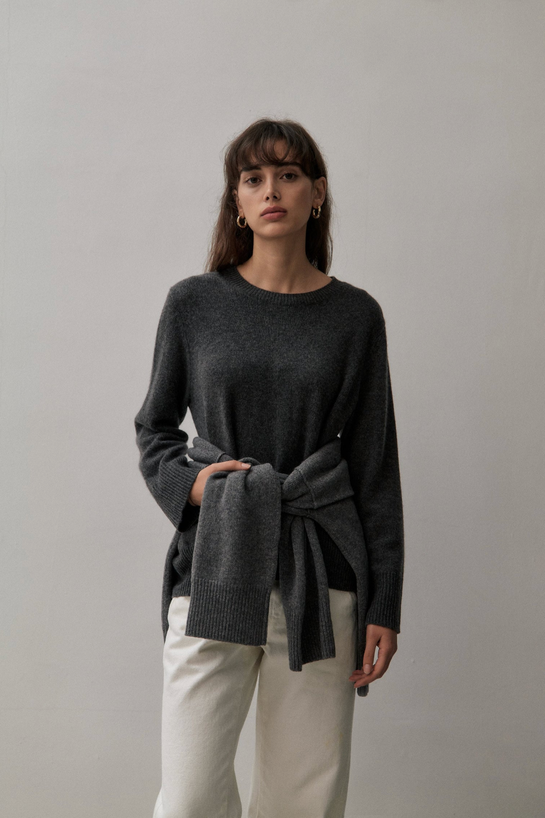 The Curated The New Classic Crew Sweater Charcoal