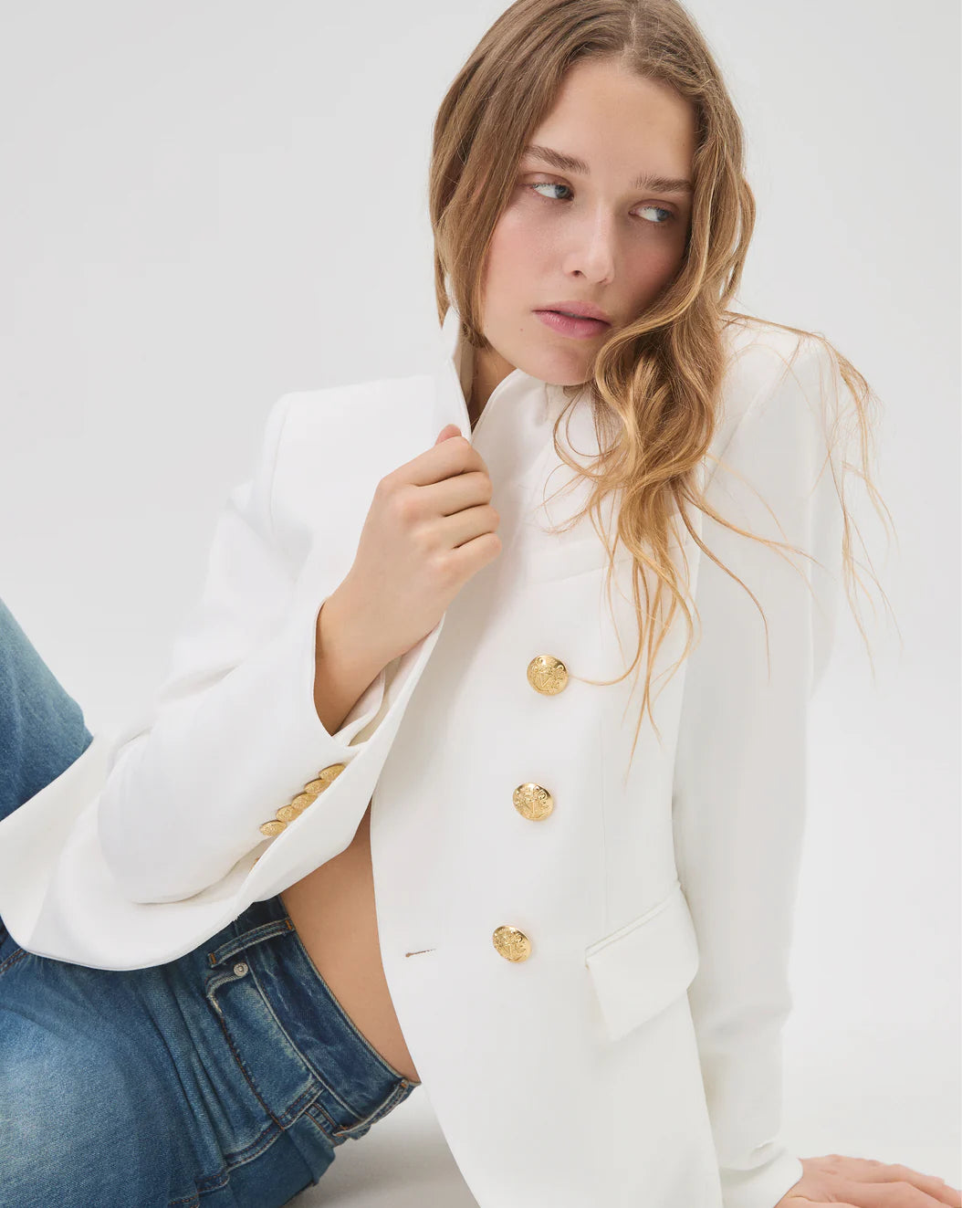 Veronica Beard Miller Dickey Jacket Offwhite/Gold CORESU0021492G