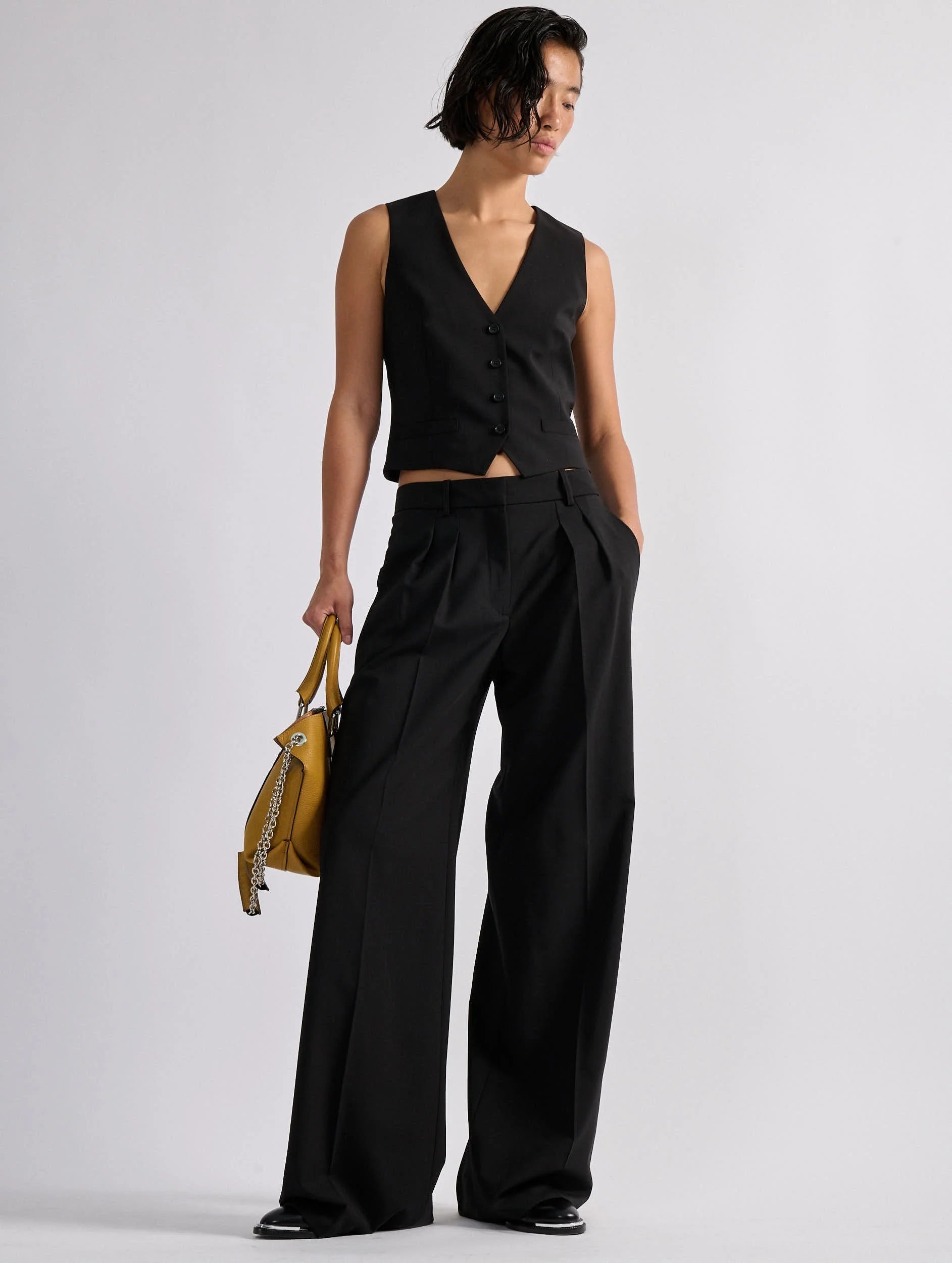 Barbara Bui Woollen Canvas Low-Rise Pantalon