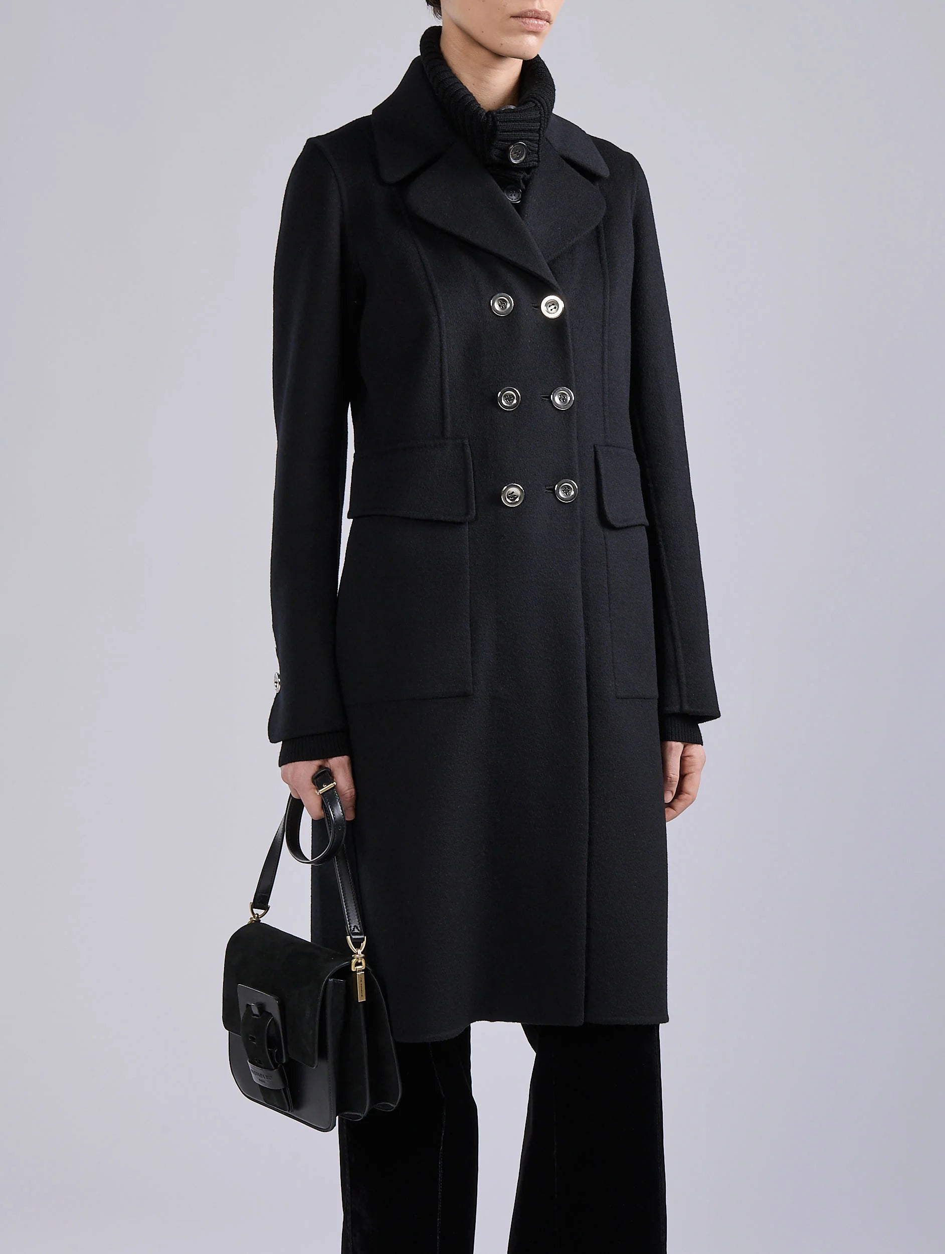 Barbara Bui BLACK SUEDE AND LEATHER TOUCH ME BAG