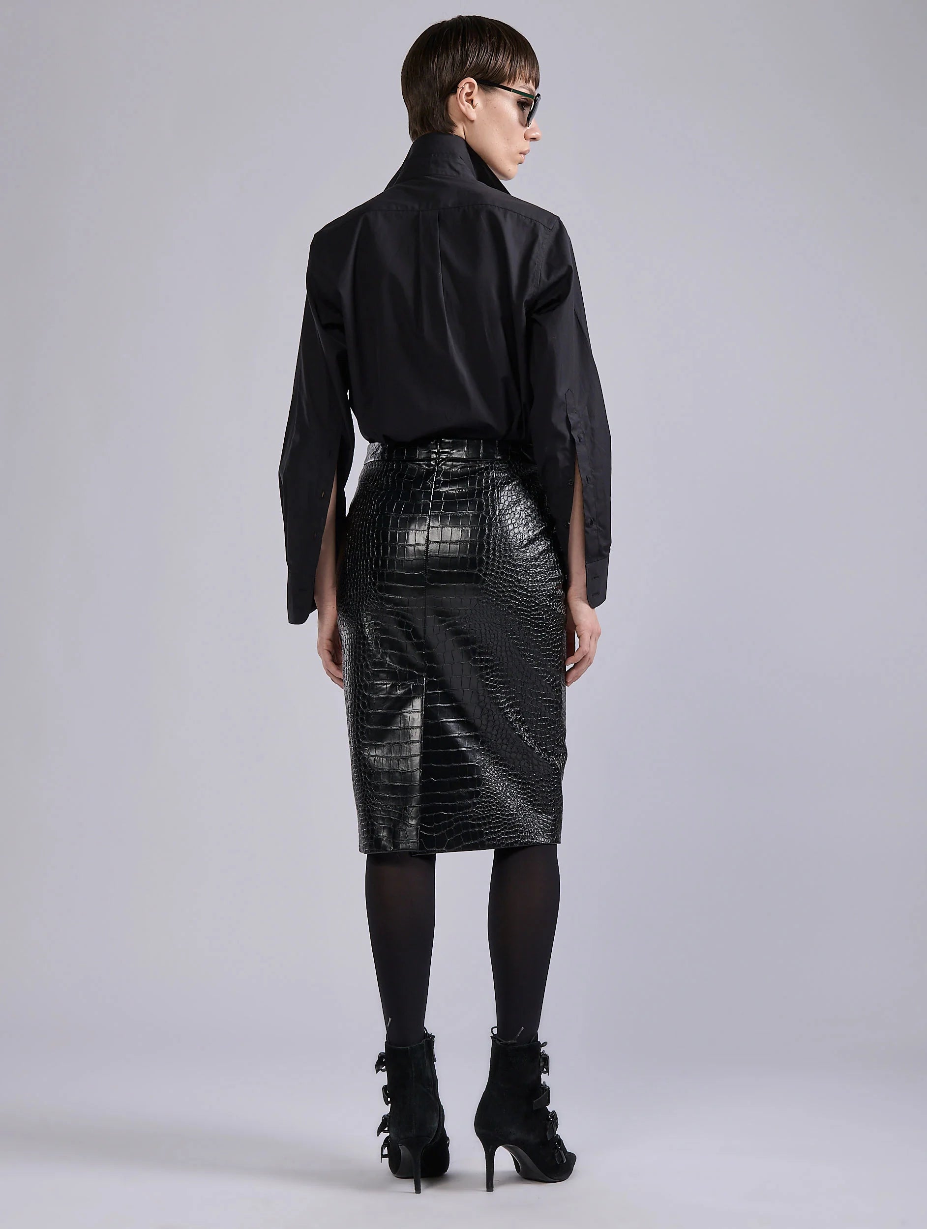 Barbara Bui Skirt krokoprint black G1501GPH