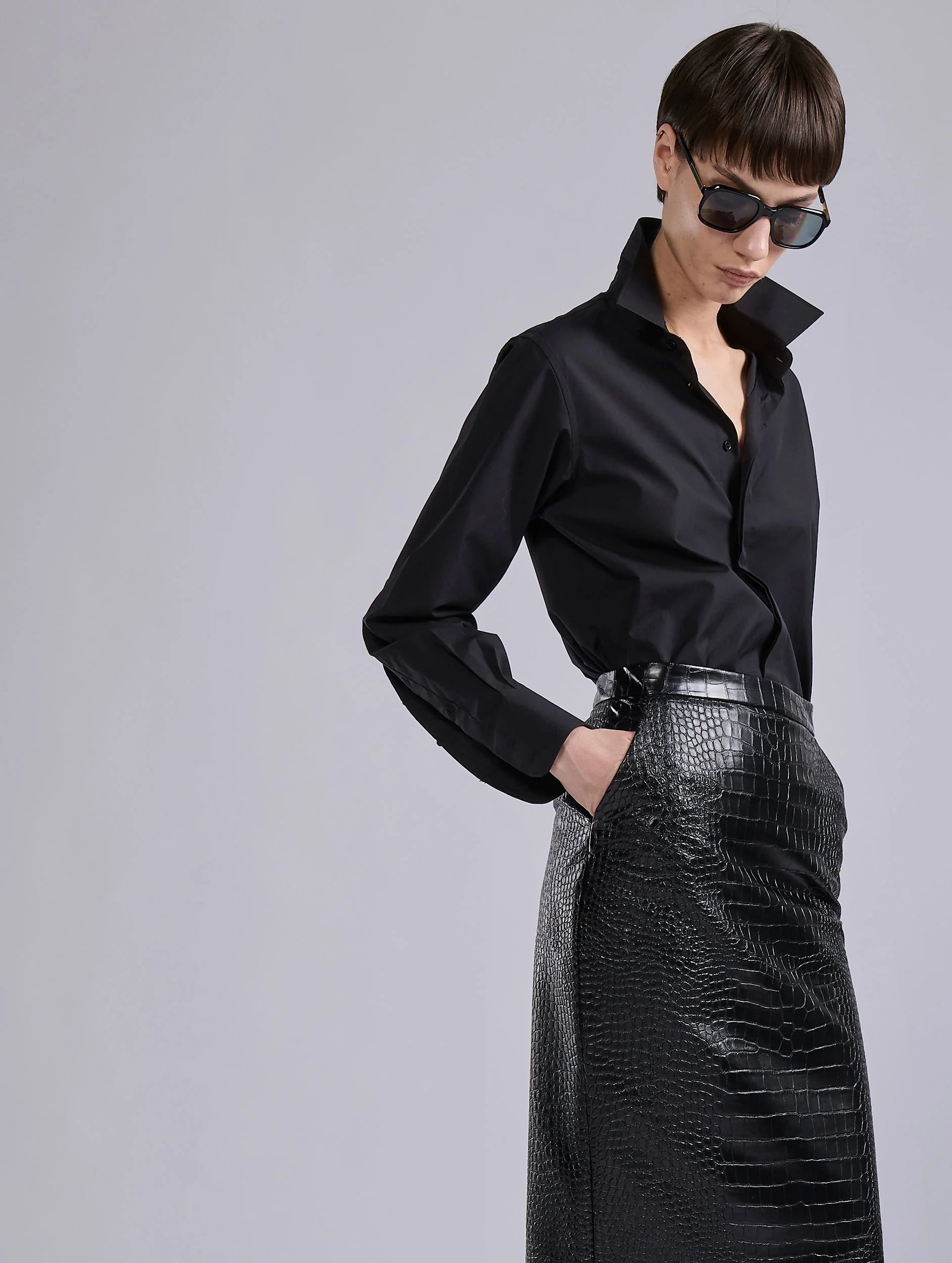 Barbara Bui Skirt krokoprint black G1501GPH