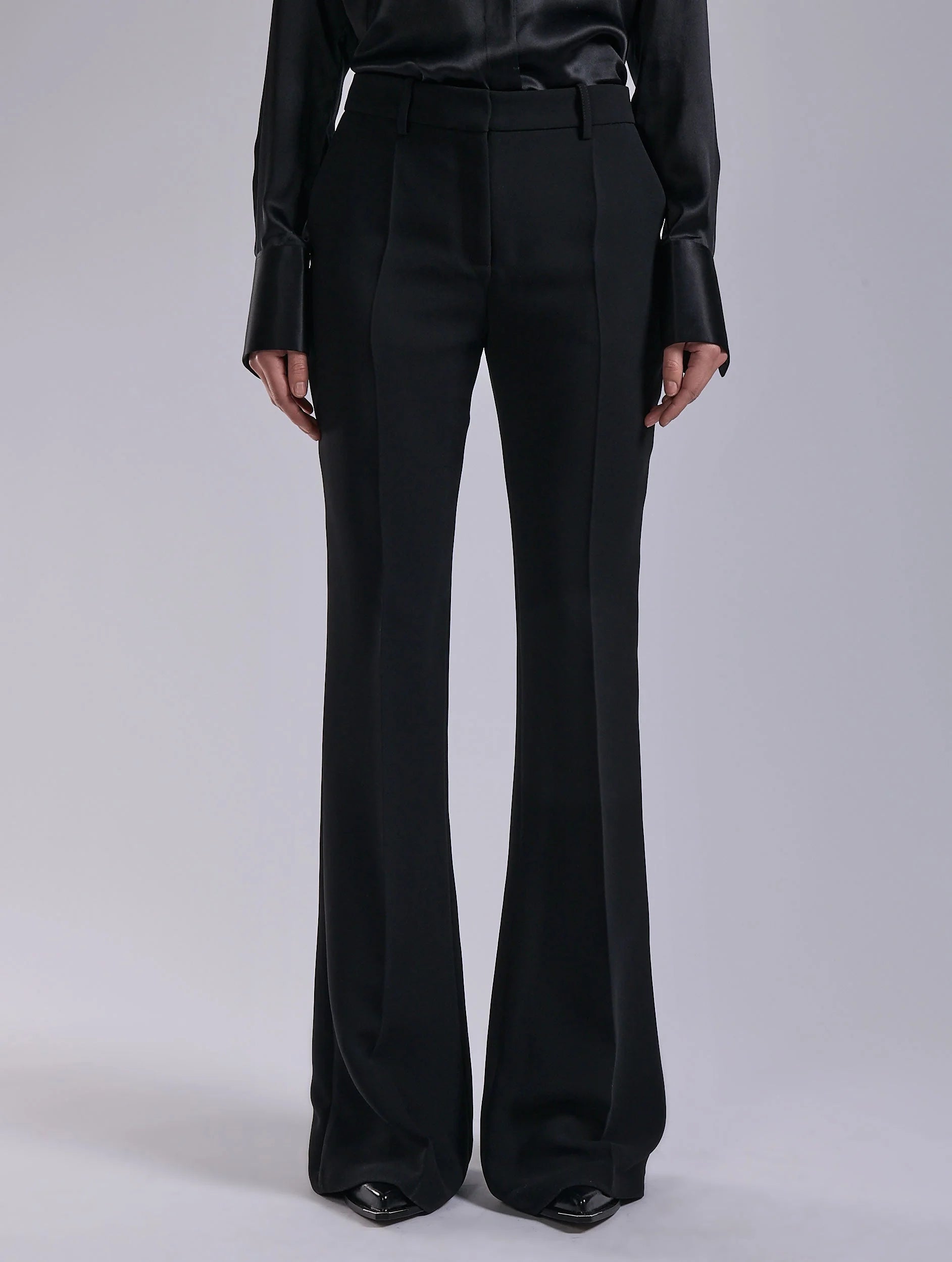 Barbara Bui BLACK CREPE BOOTLEG TROUSERS
