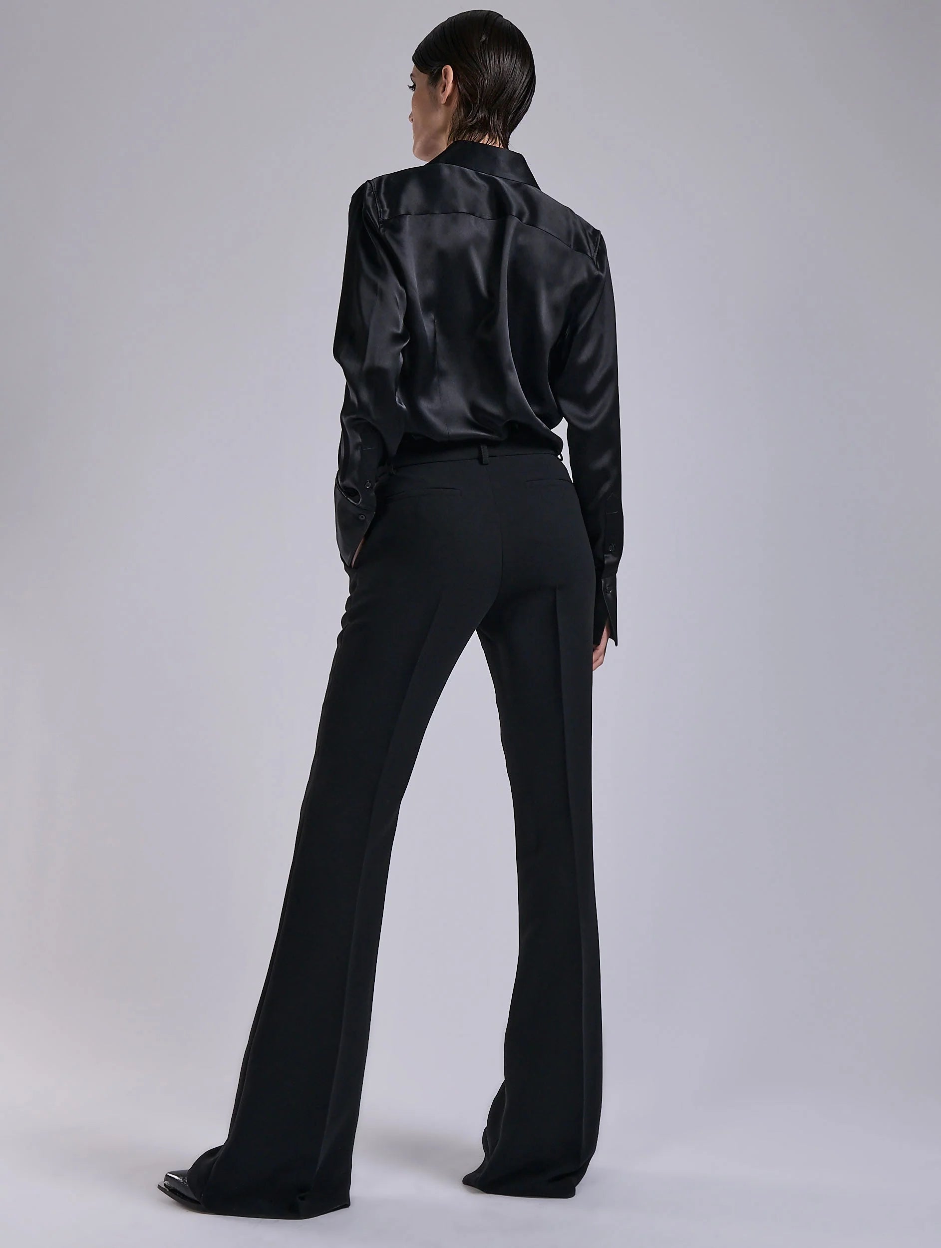 Barbara Bui BLACK CREPE BOOTLEG TROUSERS