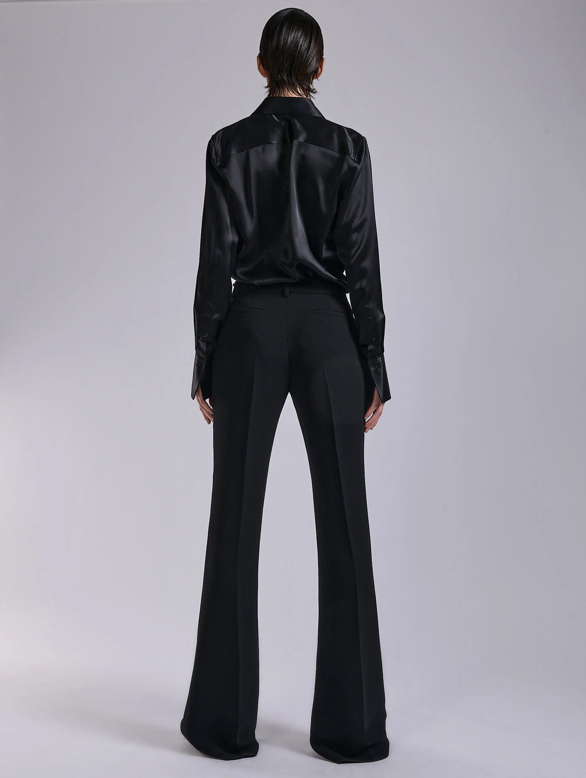 Barbara Bui BLACK CREPE BOOTLEG TROUSERS