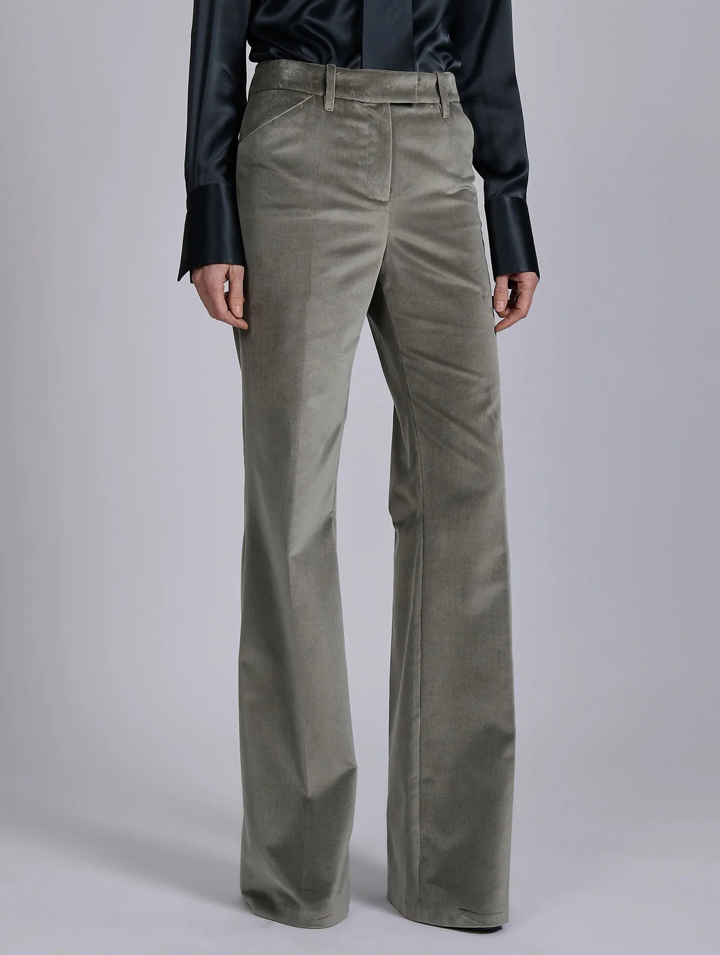 Barbara Bui Grey Velvet Flare Trousers