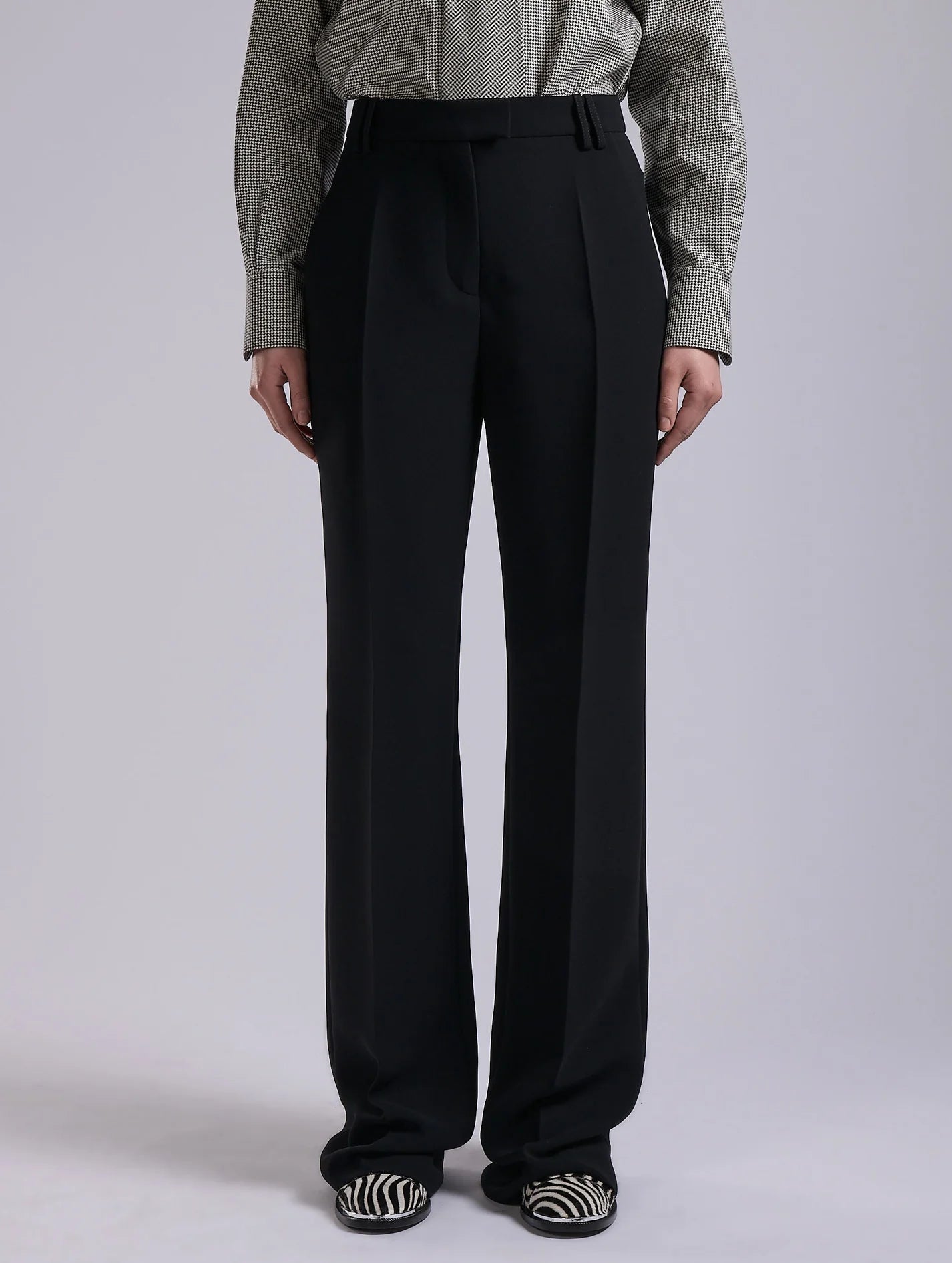 Barbara Bui BLACK WIDE-LEG CREPE TROUSERS