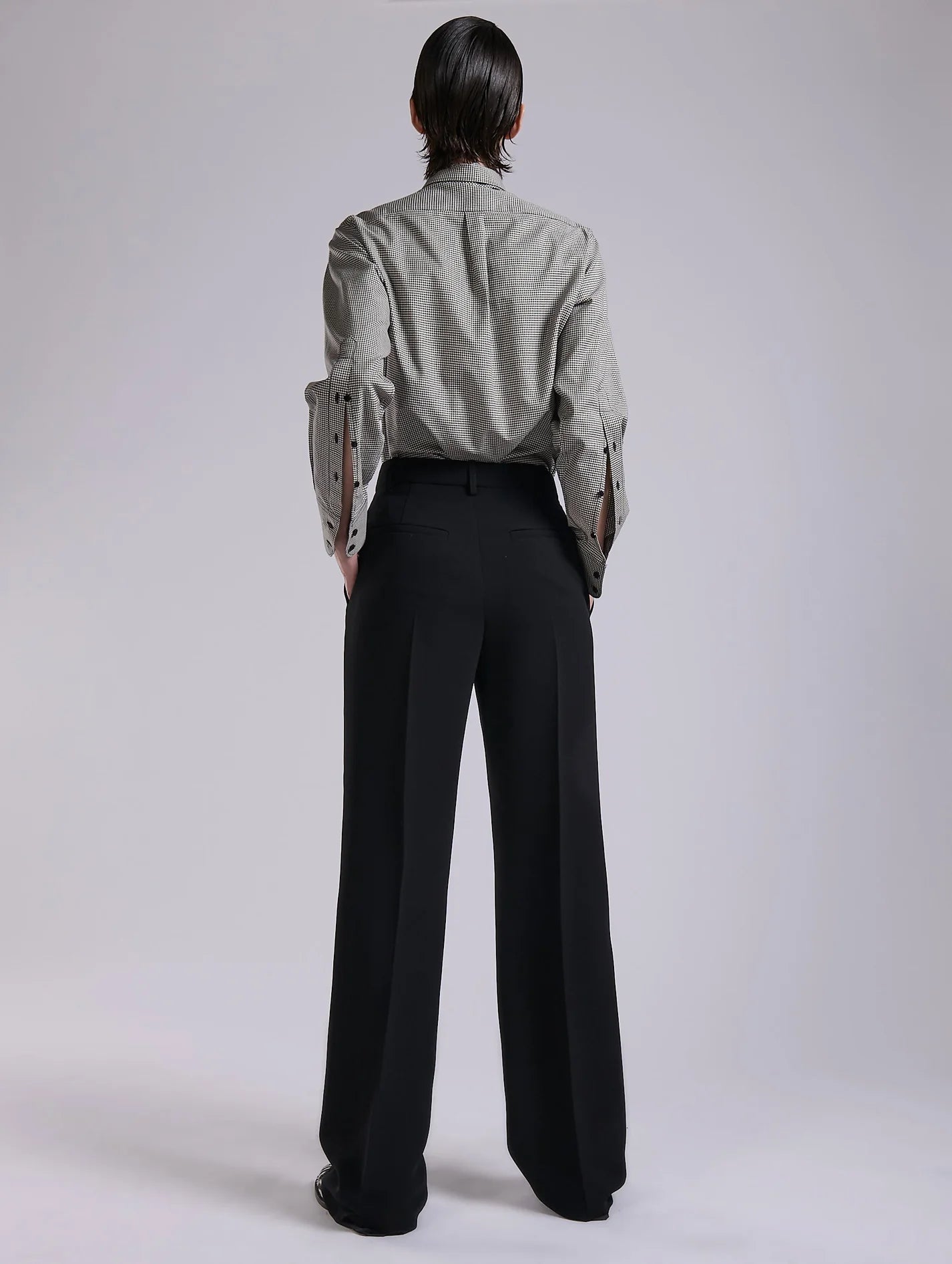 Barbara Bui BLACK WIDE-LEG CREPE TROUSERS