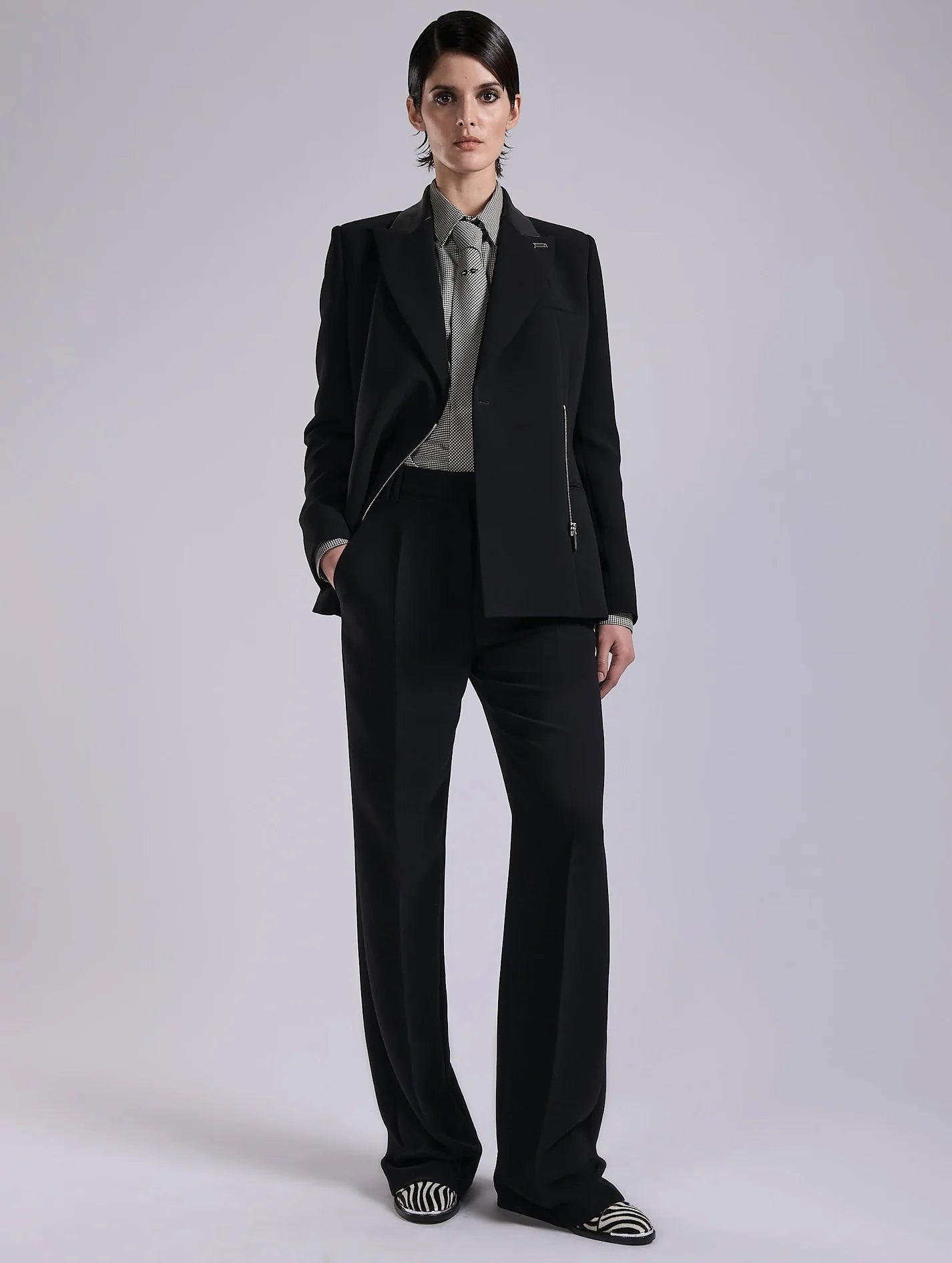 Barbara Bui BLACK WIDE-LEG CREPE TROUSERS