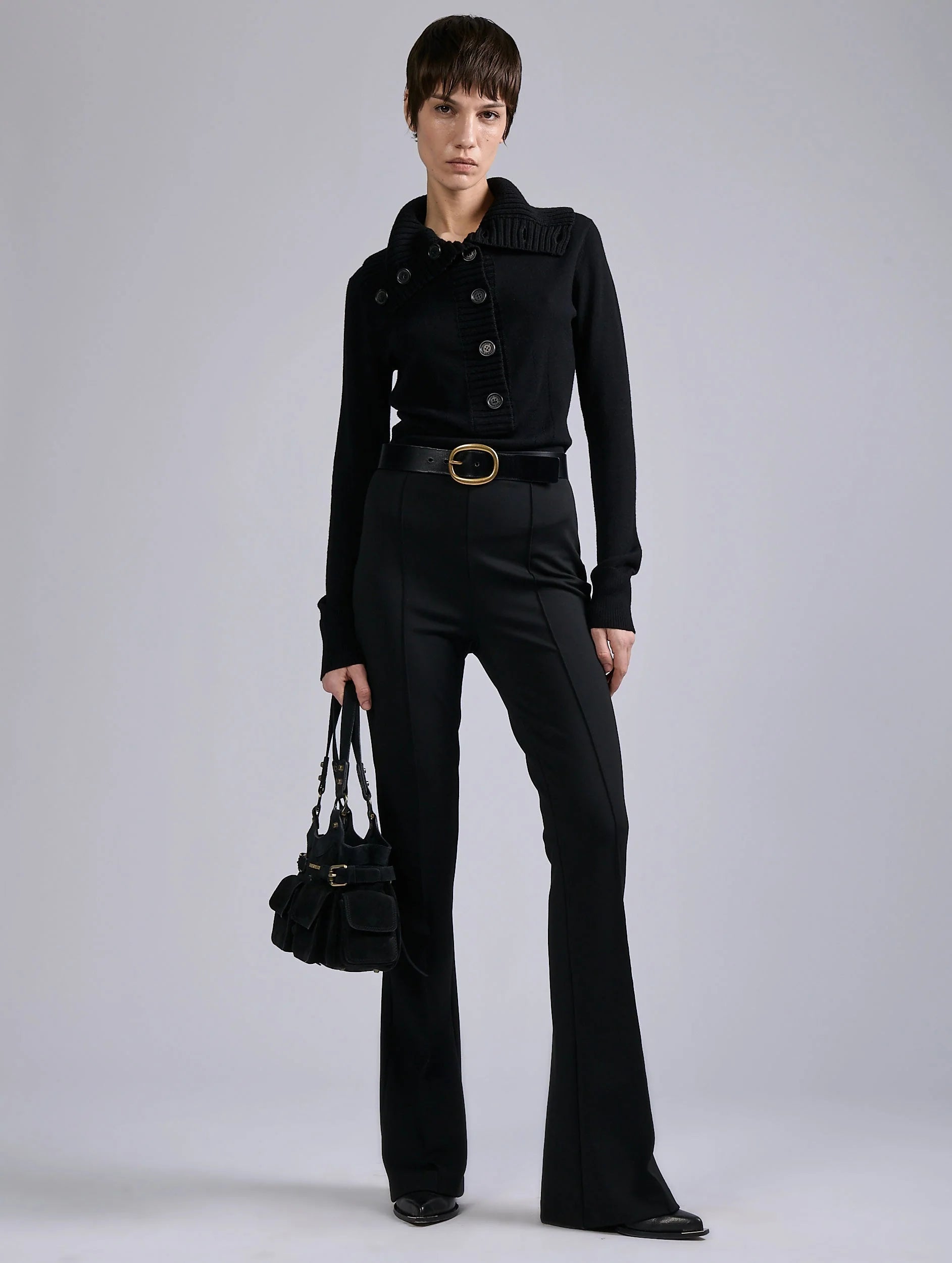 Barbara Bui Milano Jersey Bootleg Leggings Black G1640AMA_10