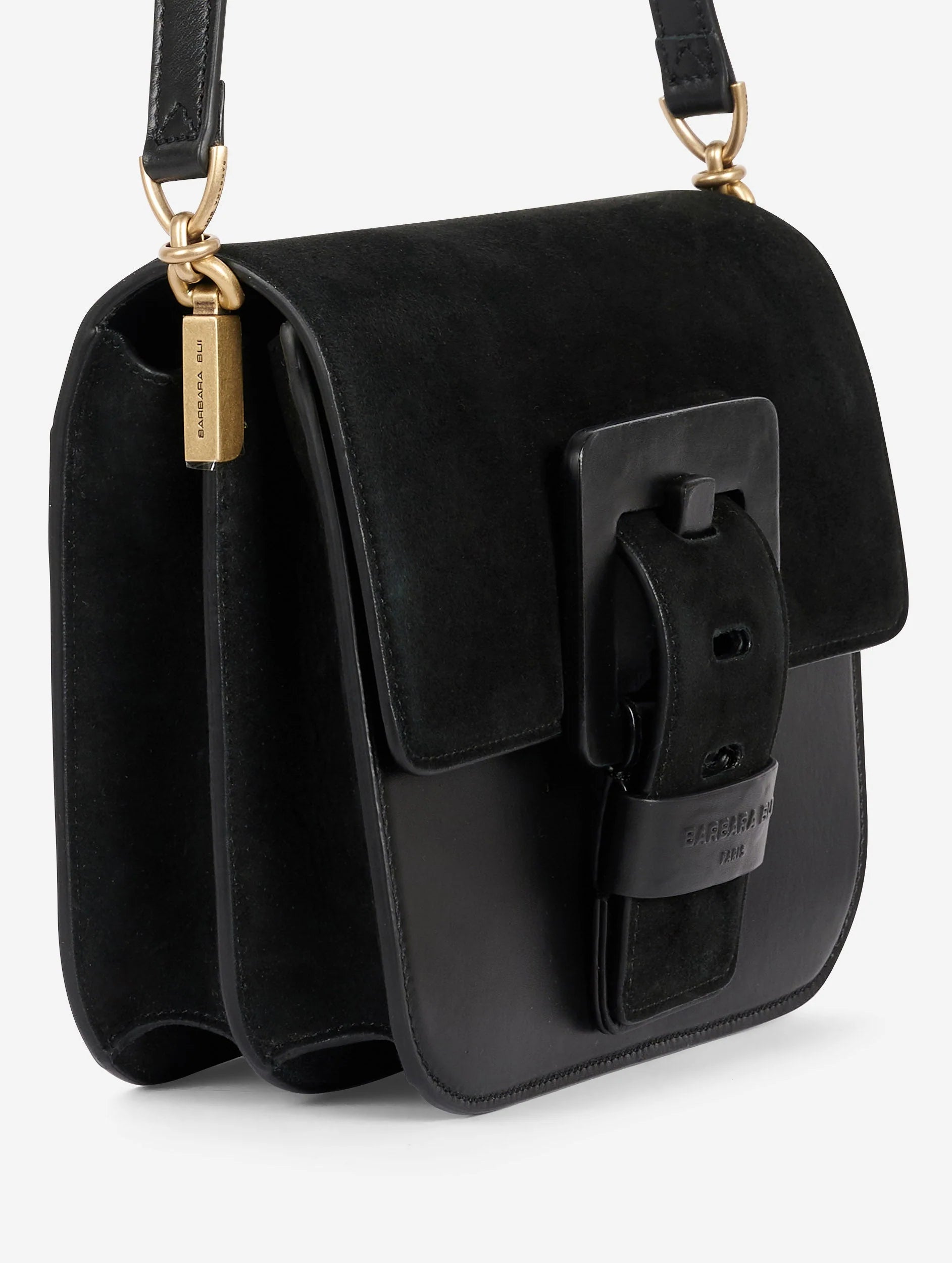 Barbara Bui BLACK SUEDE AND LEATHER TOUCH ME BAG