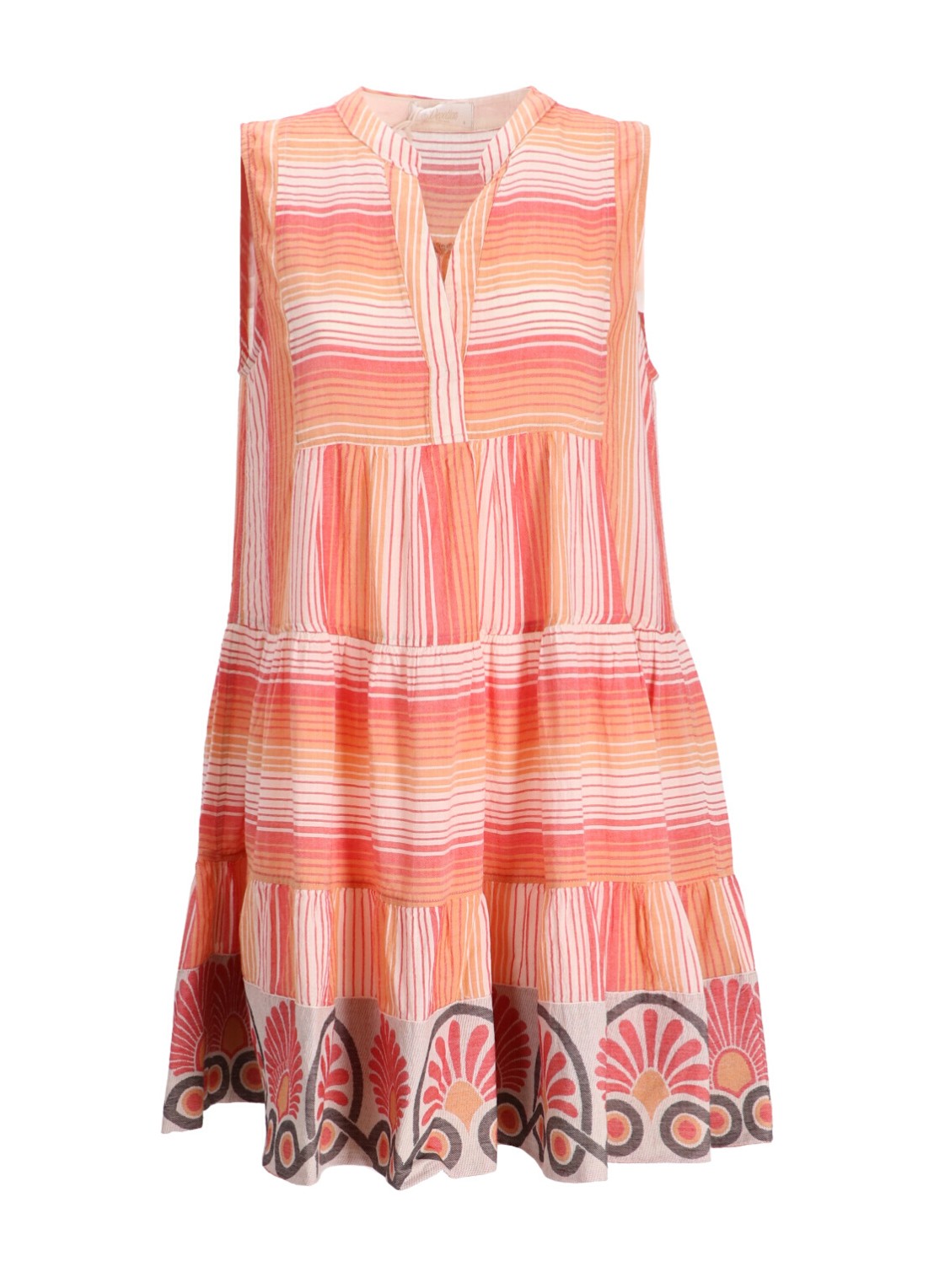 Devotion Twins Ino mini dress met borduursels red/orange