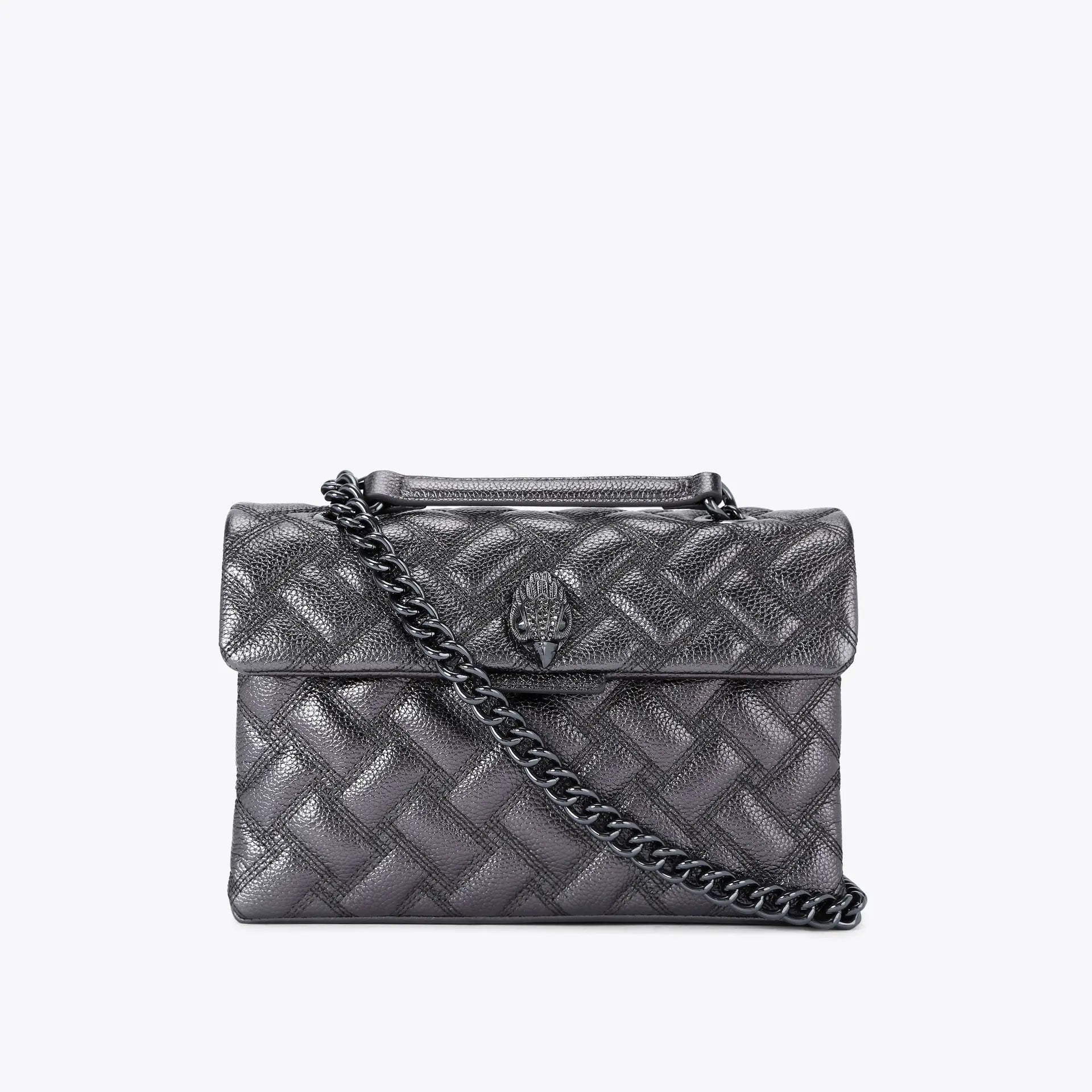 KURT GEIGER Kensington Drench Gunmetal Bag Leather