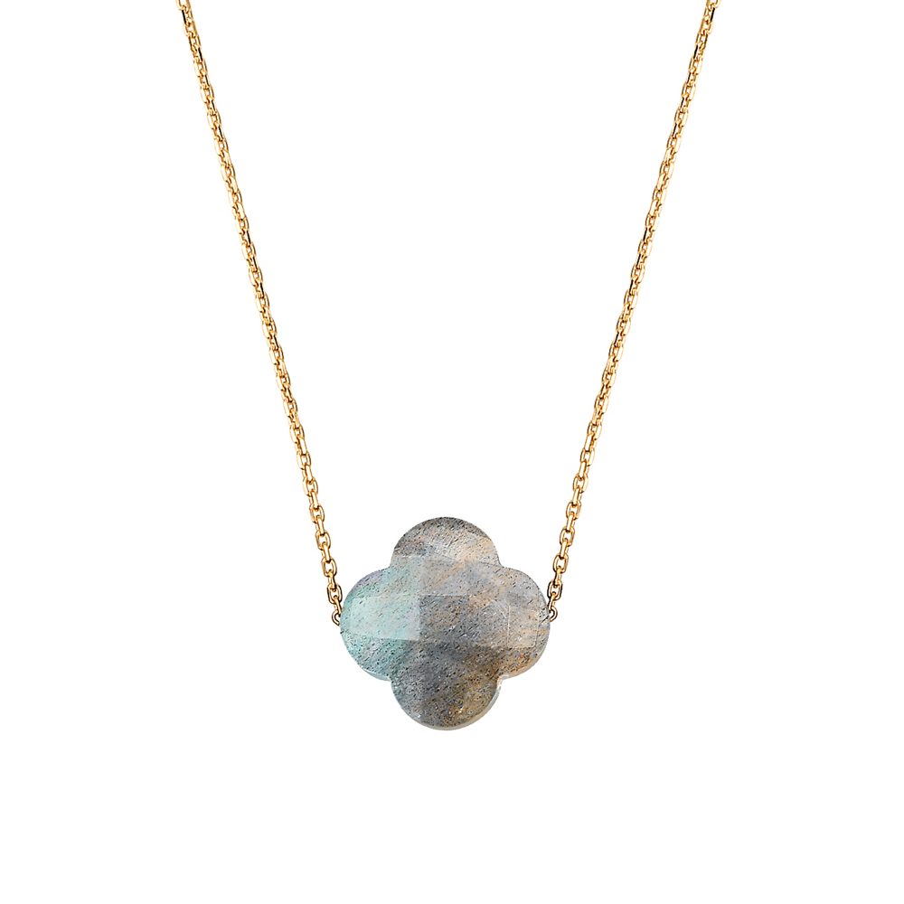 Morganne Bello Labradorite Clover Necklace