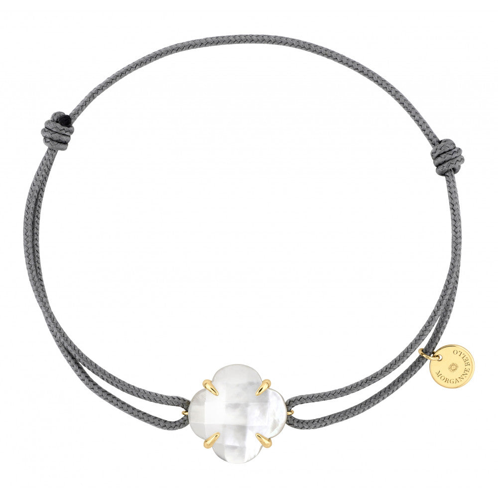 Morganne Bello Mother of Pearl Cord Yellow Gold Victoria Bracelet