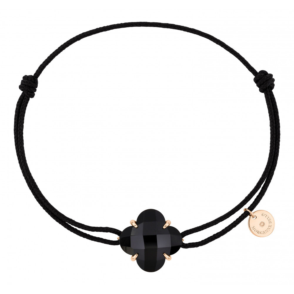 Morganne Bello Onyx Cord Rose Gold Victoria Bracelet