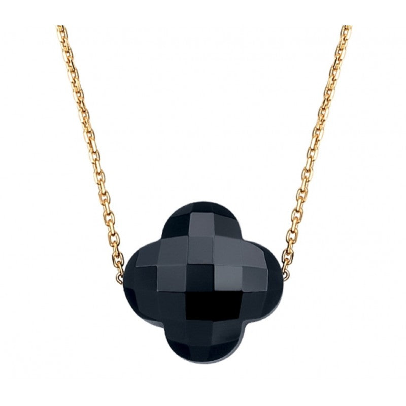 Morganne Bello Onyx Clover Necklace