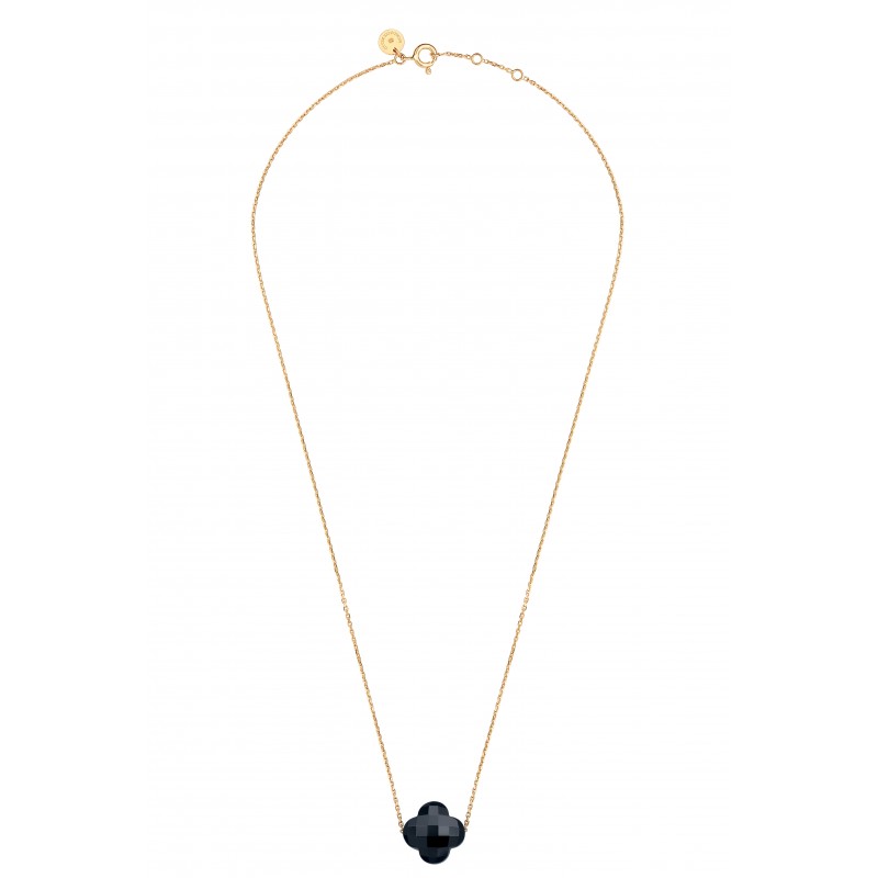 Morganne Bello Onyx Clover Necklace