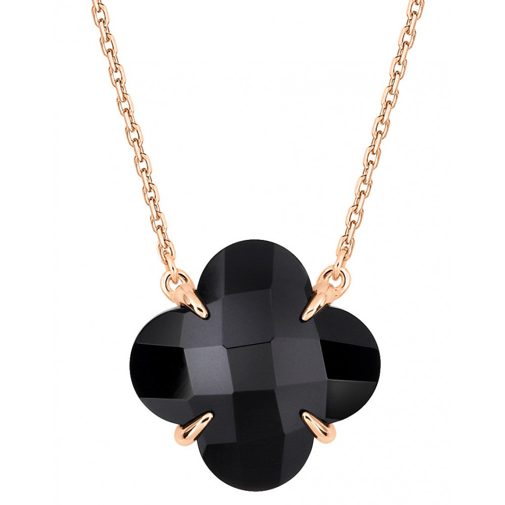 Morganne Bello Onyx Rose Gold Victoria Necklace