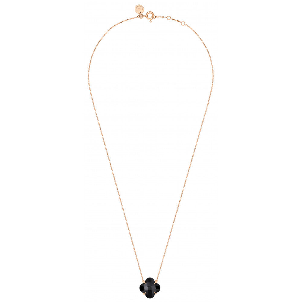 Morganne Bello Onyx Rose Gold Victoria Necklace