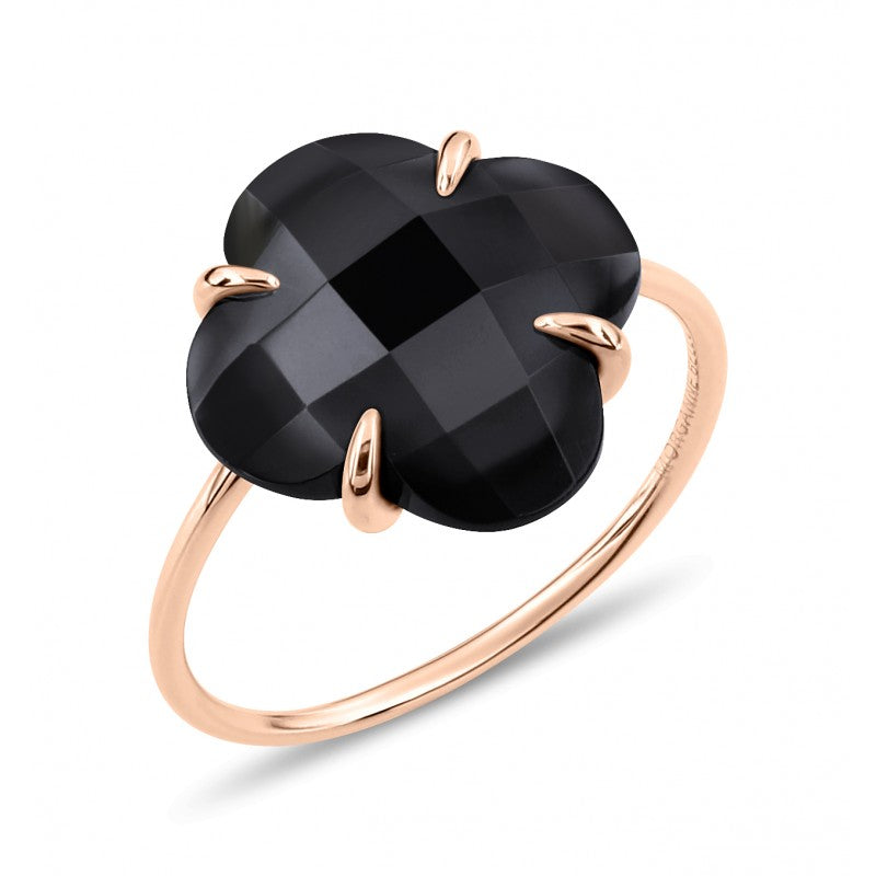 Morganne Bello Onyx Rose Gold Victoria Ring