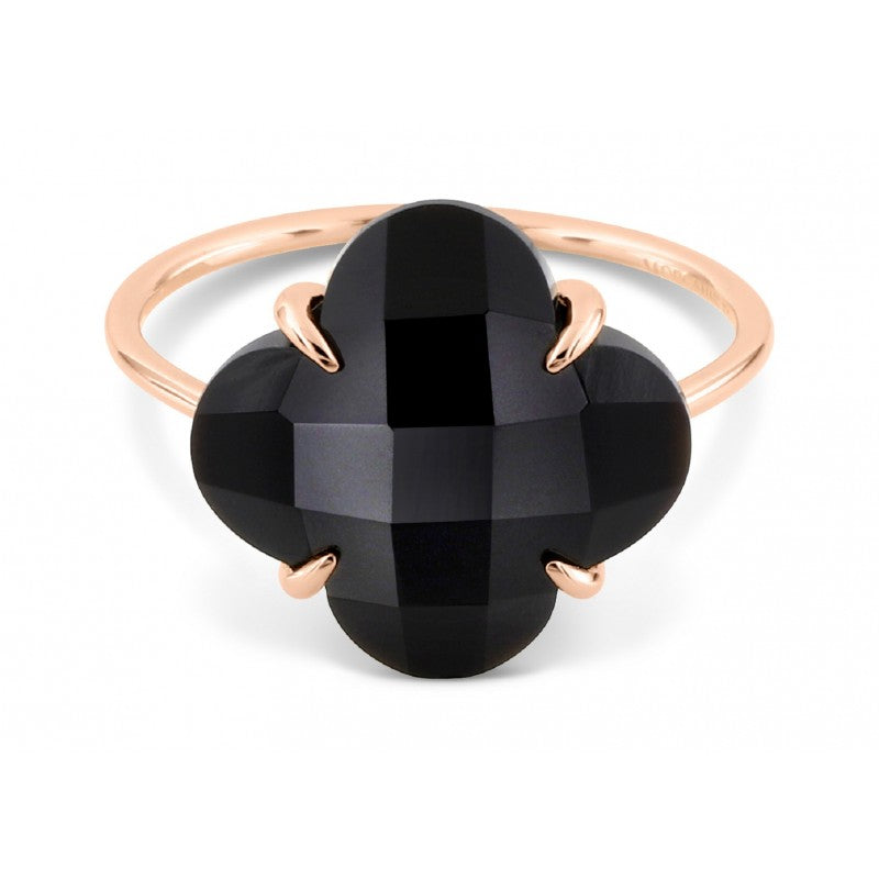 Morganne Bello Onyx Rose Gold Victoria Ring