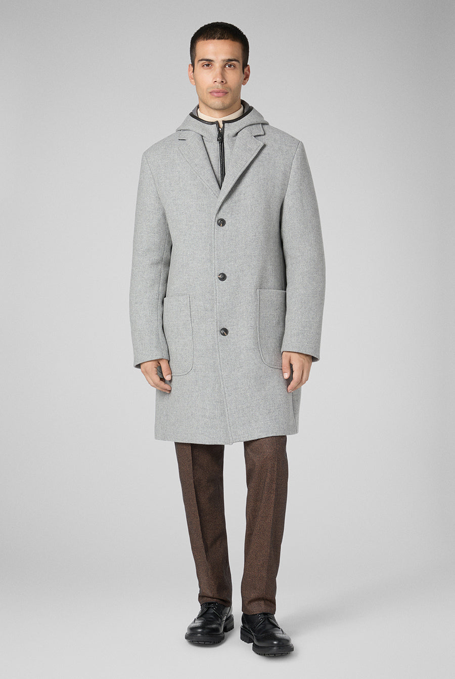 Grey Double face Car Coat