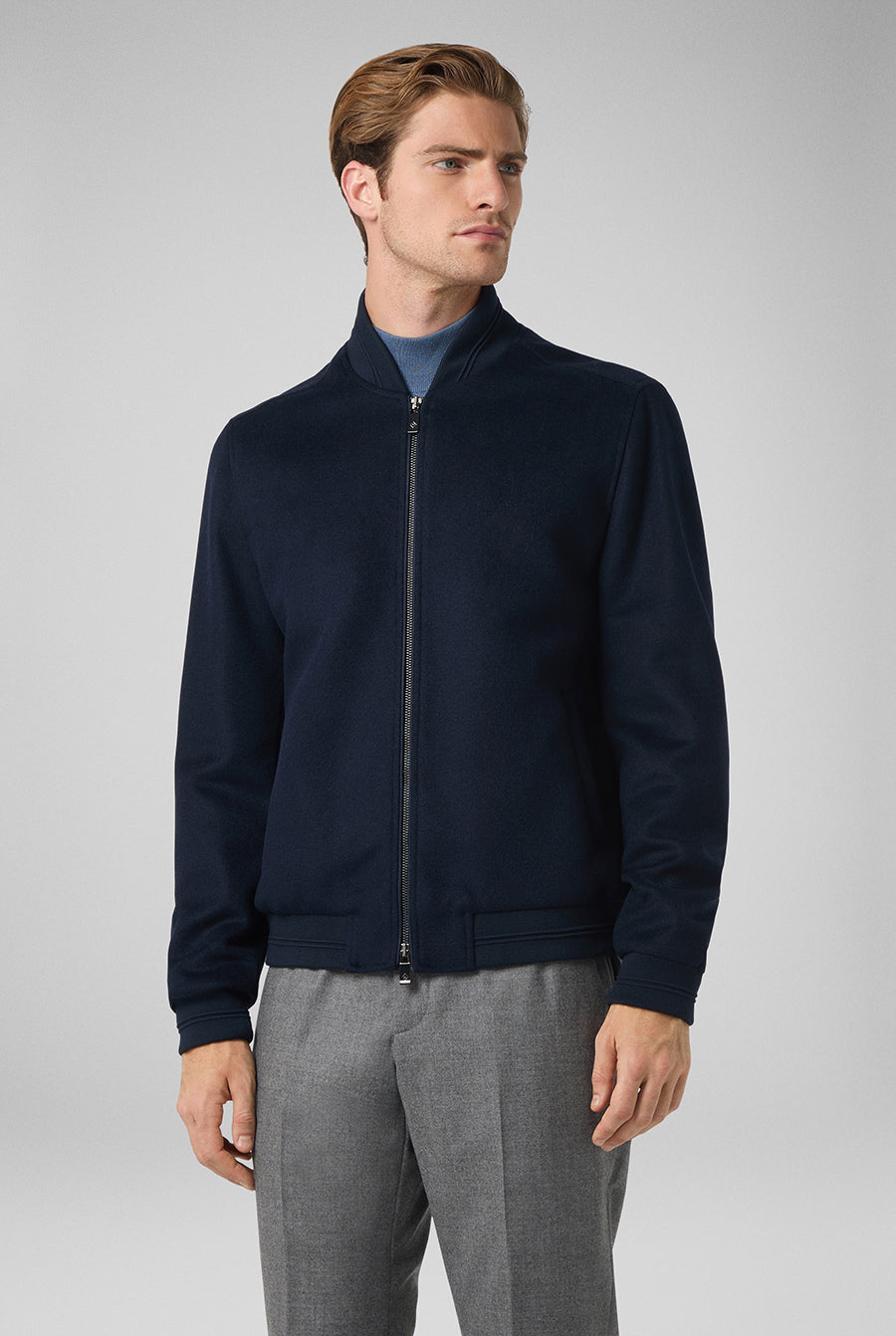 PAL ZILERI Blue Navy Jersey bomber