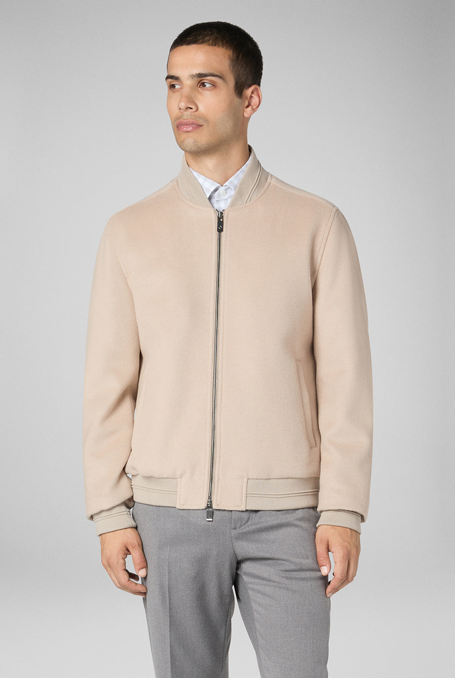 PAL ZILERI Brown Jersey Bomber