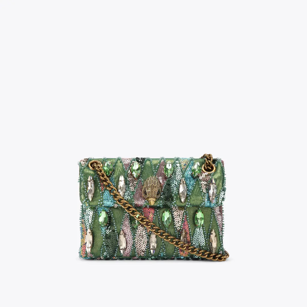 Kurt Geiger Mini Sequin Kensington Bag Green 5018275609