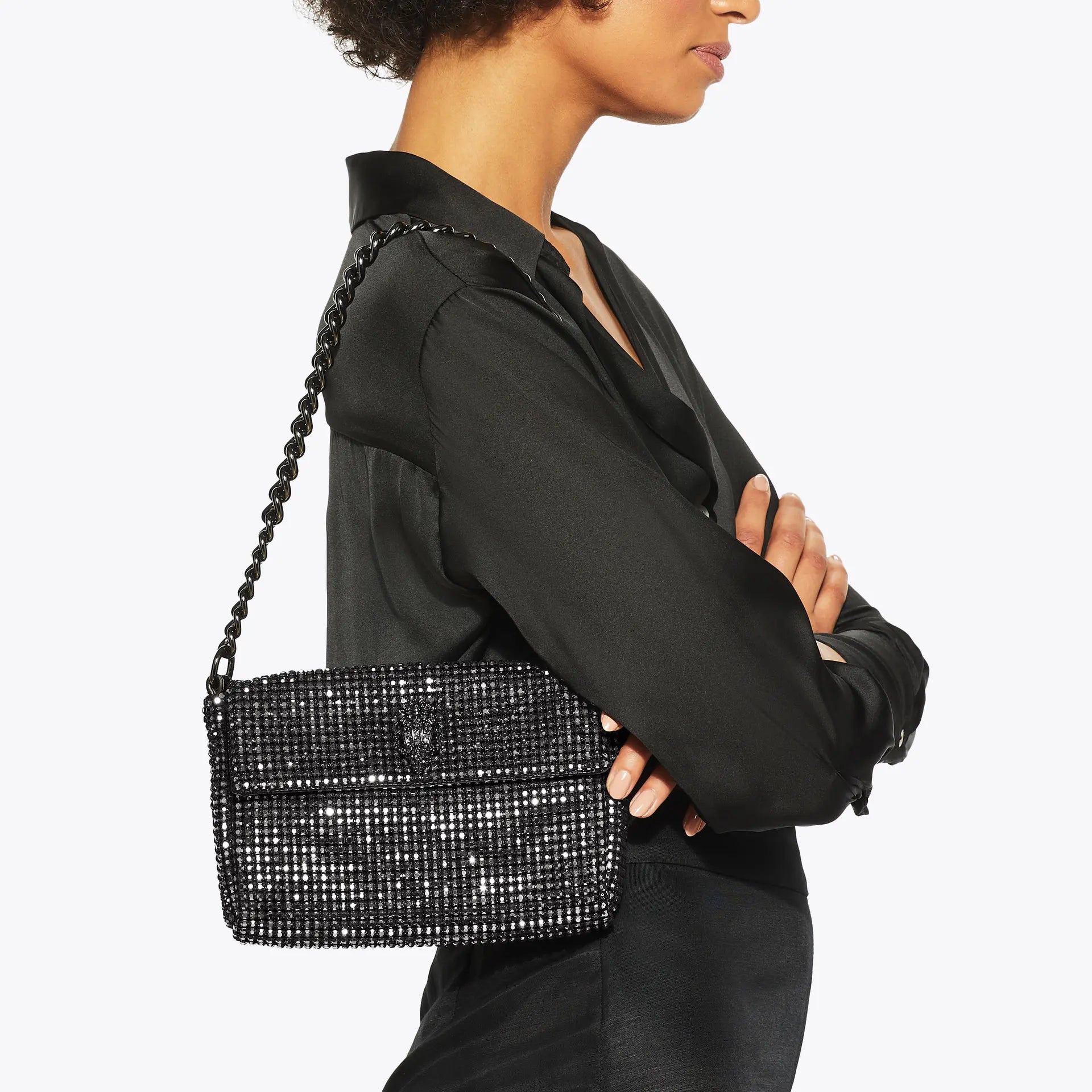 KURT GEIGER Party Shoulder Bag Gunmetal